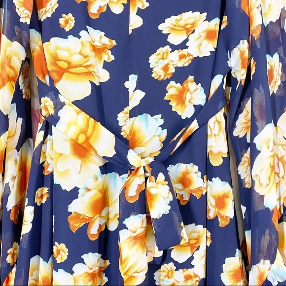 Betsey Johnson Bambi Floral Ruffle Bell Sleeves Dress 4 - Picture 8 of 13